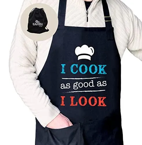 Забавный кухонный фартук для гриля шеф -повара кулинария Барбекю Регулируемая 2 кармана Мужчины и женские фартуки многоразовый подарочный пакет Scaug11