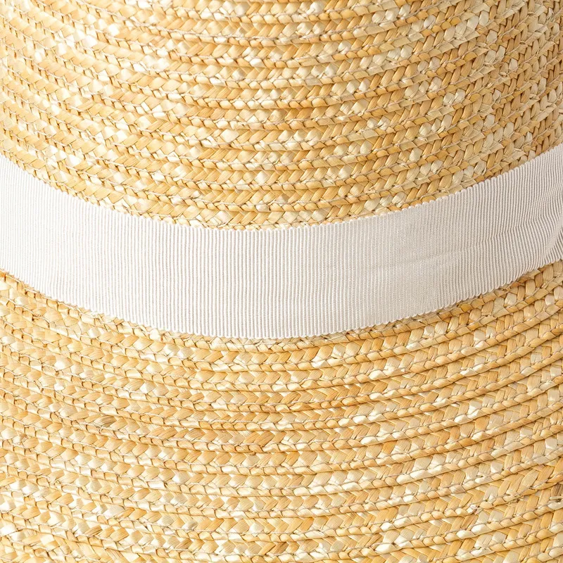 USPOP Summer For Women Natural Wheat Straw High Flat Top Długie Wstążka Koronkowa koronka Słońce szerokie Brim Beach Hats 220607265o