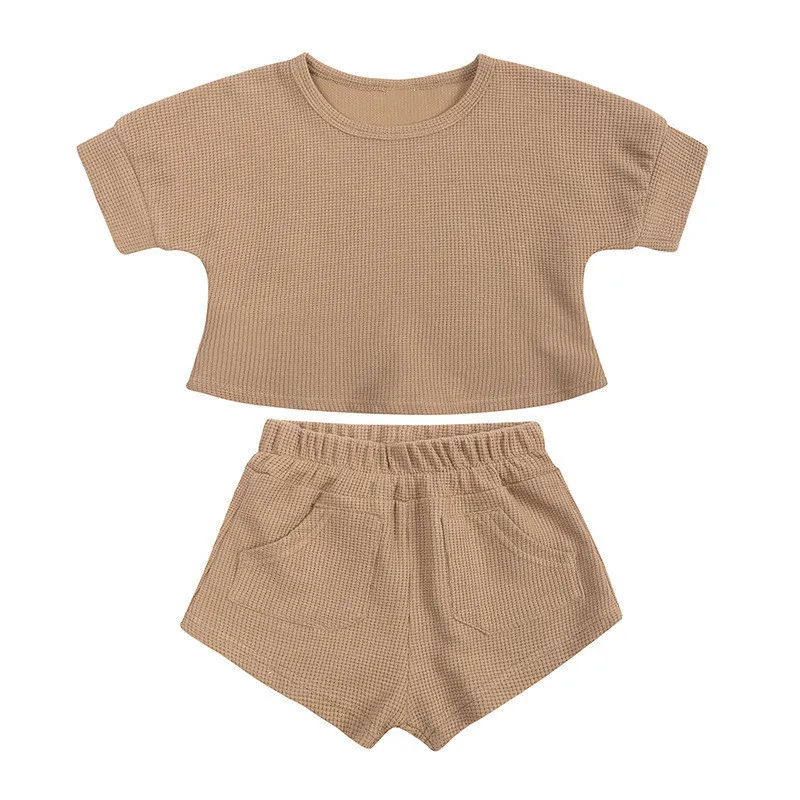 Zestaw piżamy dziecięcej ubrania dla niemowlęcia dla dziewczynki Summer Sleep Fest Diddled Tops Shorts Toddler Zestawy odzieży 220425