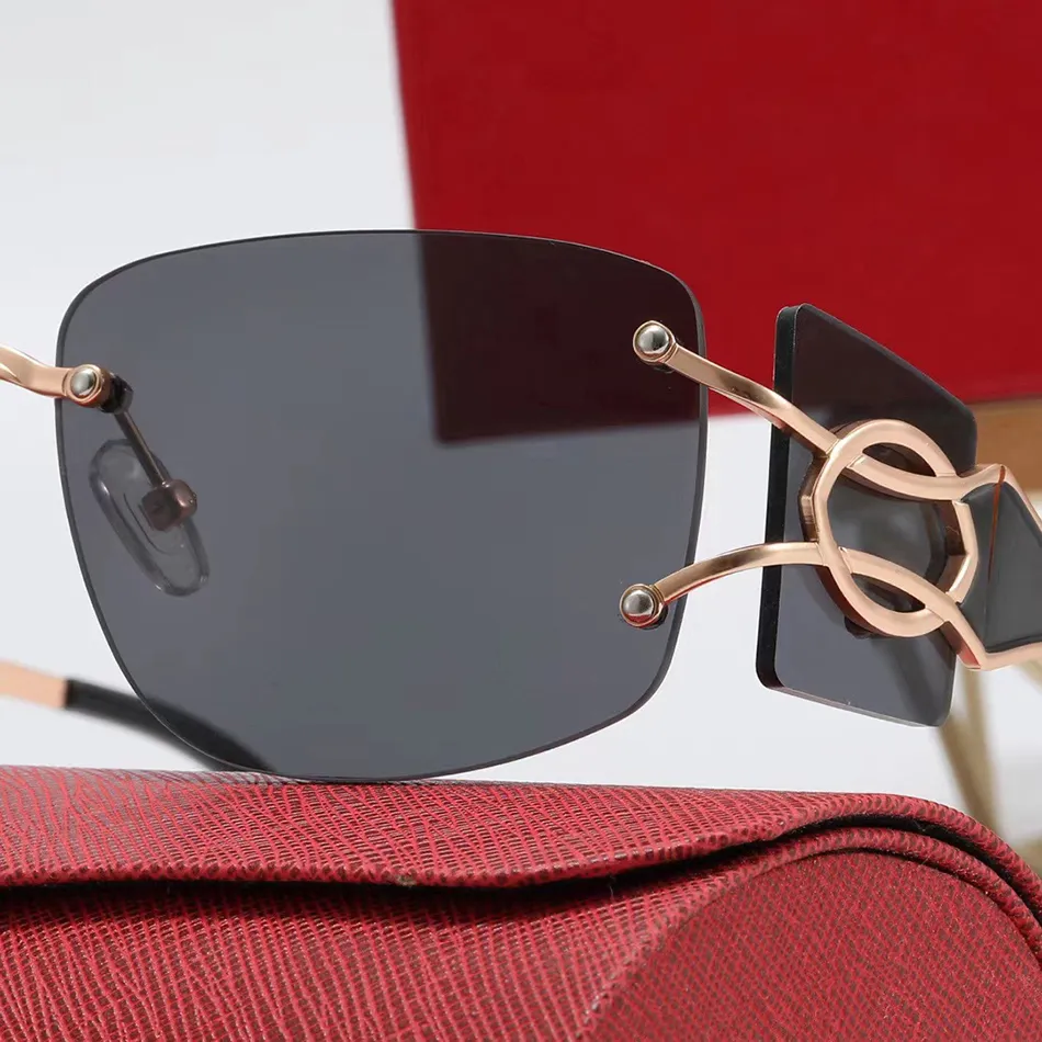 Projektant Trend Bezprawne okulary przeciwsłoneczne dla kobiet Unikalne podwójne złote metalowe ramy gradient czarny niebieski kwadratowy obiektyw moda kobiece okulary 2744