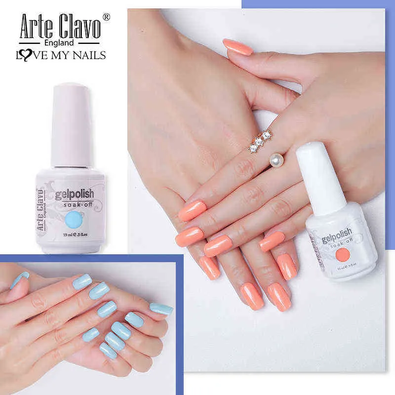 Gel à ongles jouet Arte Clavo 15ml ensemble de vernis vernis d'été semi-permanent pour laque s tremper Uv Led 0328