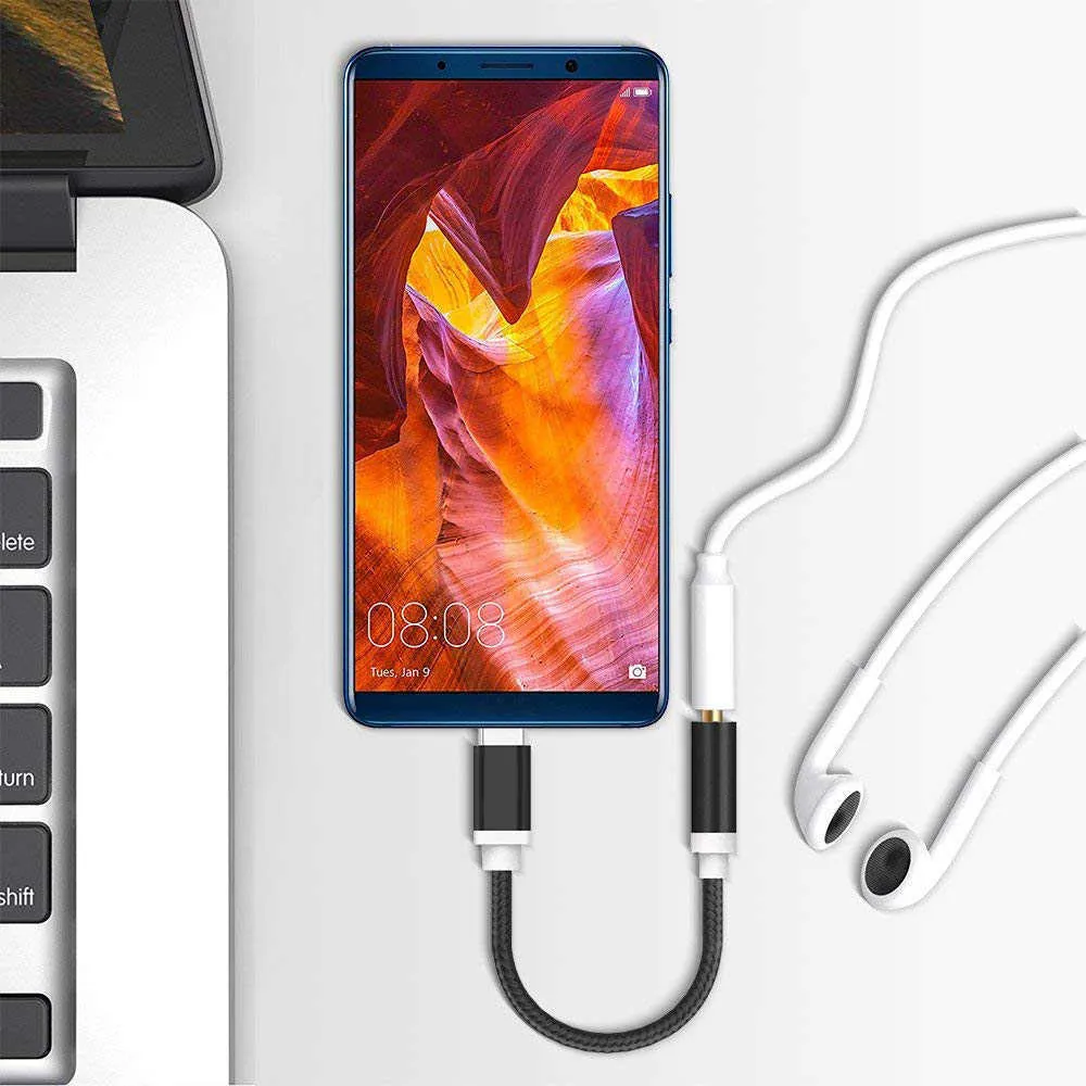 Samsung Galaxy S20 S21 S22 Ultra Note 20 Plus USB C에서 3.5 Aux 어댑터 케이블 용 USB Type C ~ 3.5mm 잭 이어폰 오디오 케이블
