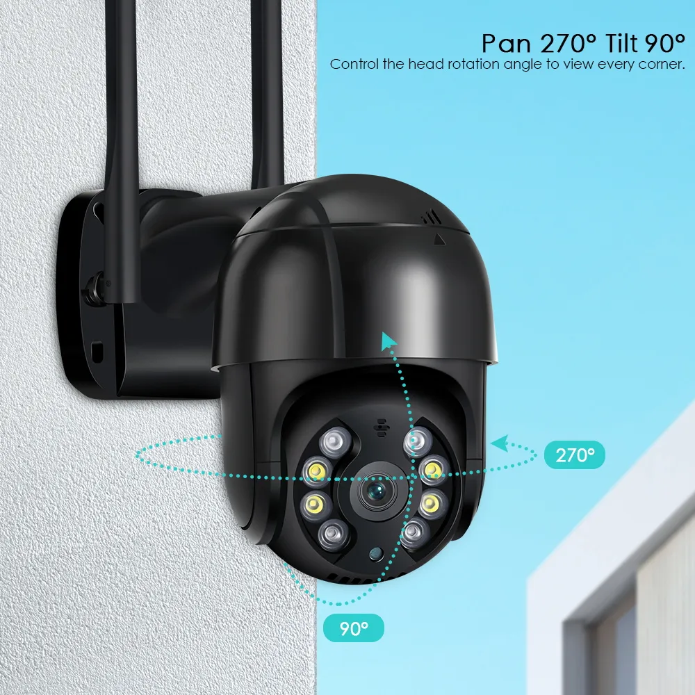 4K 8MP Wifi IP-kamera 5MP H.265 Trådlös utomhus PTZ-kamera AI-spårning 3MP HD-säkerhetskamera 1080P CCTV-övervakning P2P iCsee