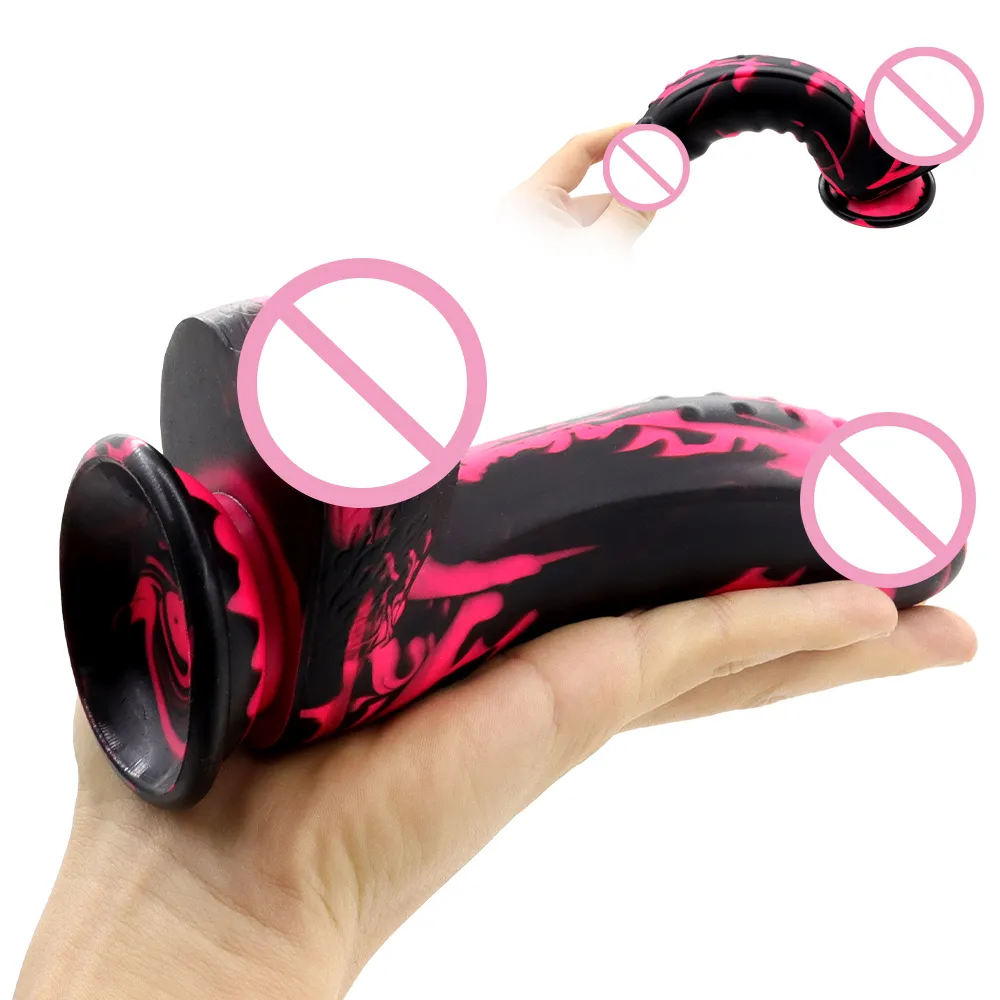 Realistico vibratore in silicone senza vibratore Masturbazione giocattolo sexy uomini Donne Masturbatore Dick con potente ventosa Giocattoli adulti