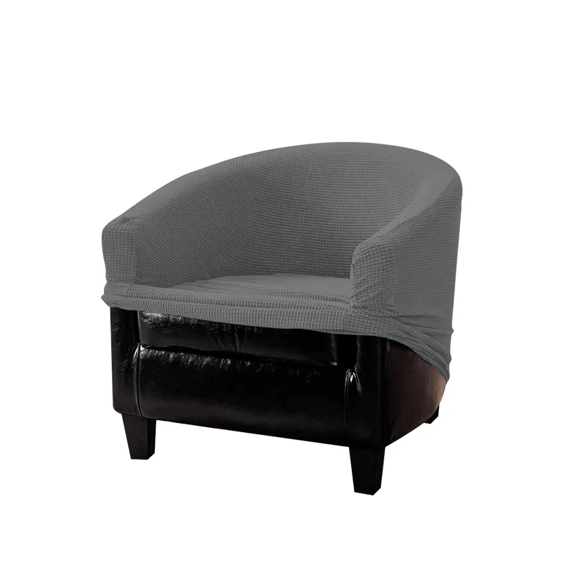 Housse de chaise Club en peluche Jacquard solide petit canapé peaux protecteur housses de fauteuil à siège unique pour chaise de restaurant café 220513
