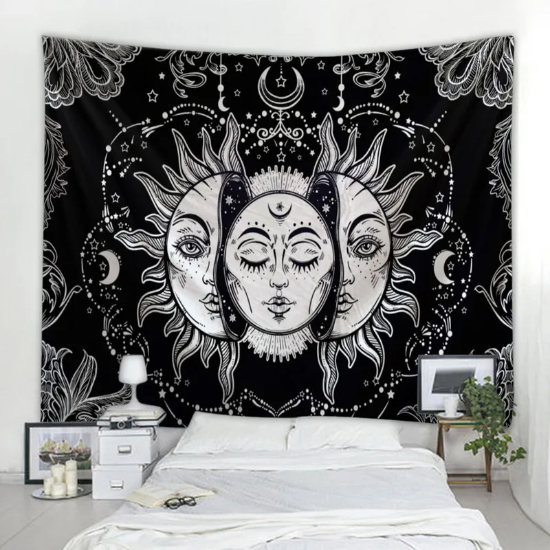 DIY Dostosowane zdjęcia Piękna twarz drukowanie dużych ścian Hippie wiszący bohemian tapestry mandala 220616