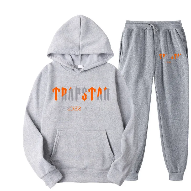 Autumn/Winter Brand TRAPSTAR Tracksuit Men's Hoodie Sets Fashion Fleece Sweatshirt Sweatpants Set Harajuku Sportswear 220609