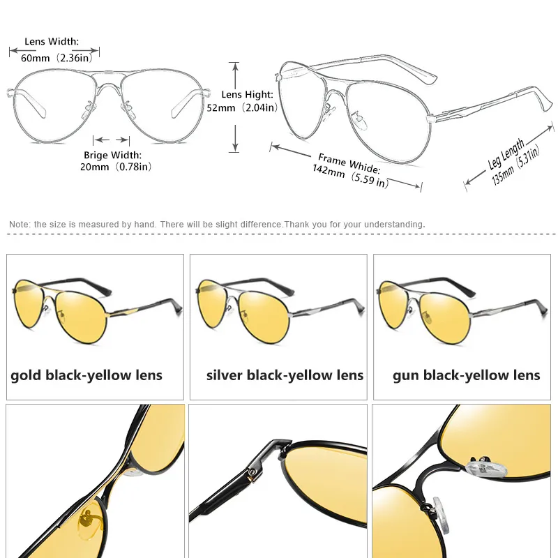 Trend Intelligent Aviation Pochromic Sunglasses Polarized Men Day Night Vision Driving Sun Glasses Male gafas de sol 220526