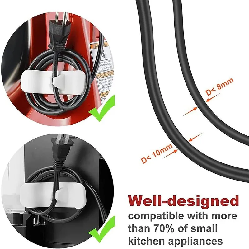 Koordwikkelaar Organisator Clips Houder Draad Hider Kabelhaspel Management Wrap Voor Keukenapparaat Stand Blender Mixers 220727