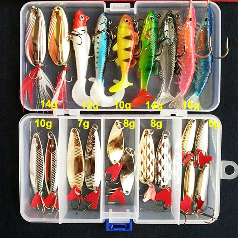 Kit Fishing Lures Set Hard Artificial Wobblers Metal Jig Spoons Soft Lure Fishing Silicone Bait Fishing Tackle Accessories Pesca 220726