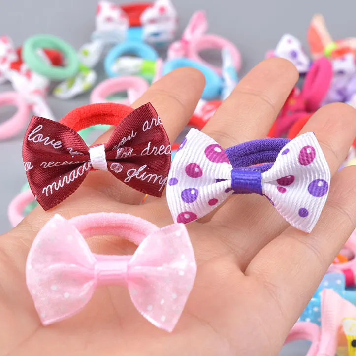 Baby Girls Bow Hair Ring Rope Elastic Rubber Bands Accessories for Kids Tie tail Holder Headdress 220610