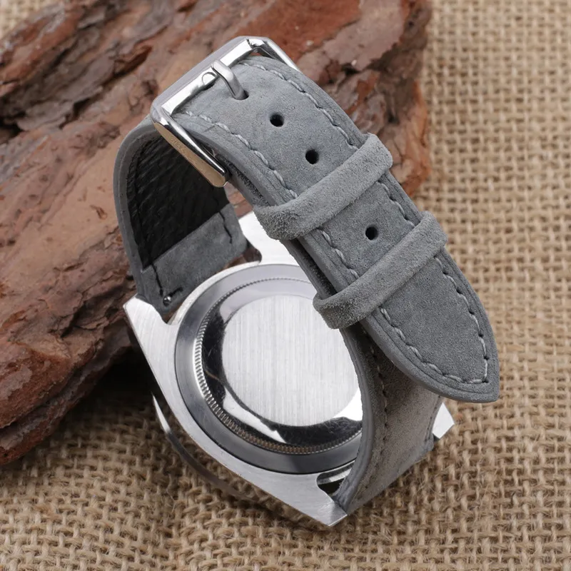 Bracelet de montre en cuir suédé souple 18mm 19mm 20mm 22mm 24mm bracelets de montre bleu marron boucle en acier inoxydable accessoires de montre 2207053047
