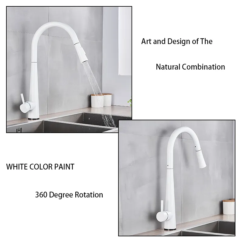 Onyzpily capteur robinets de cuisine blanc tactile mitigeur sensible inductif robinet d'eau mitigeur double modes de sortie 220401