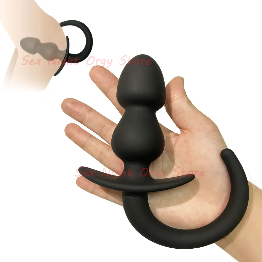 Köpek oyun silikon köpek kuyruk fiş erotik anal seksi oyuncaklar kadınlar için erkekler köle oyunu rol pup bdsm g-spot masaj popo