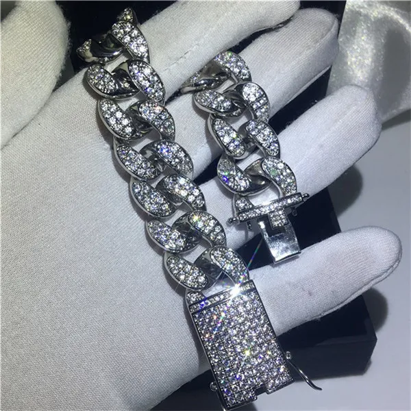 Sprankelende luxe armband voor minnaar cadeau Tennis sieraden 925 sterling zilver multi-vorm witte topaas CZ diamanten edelstenen dames Wed229l