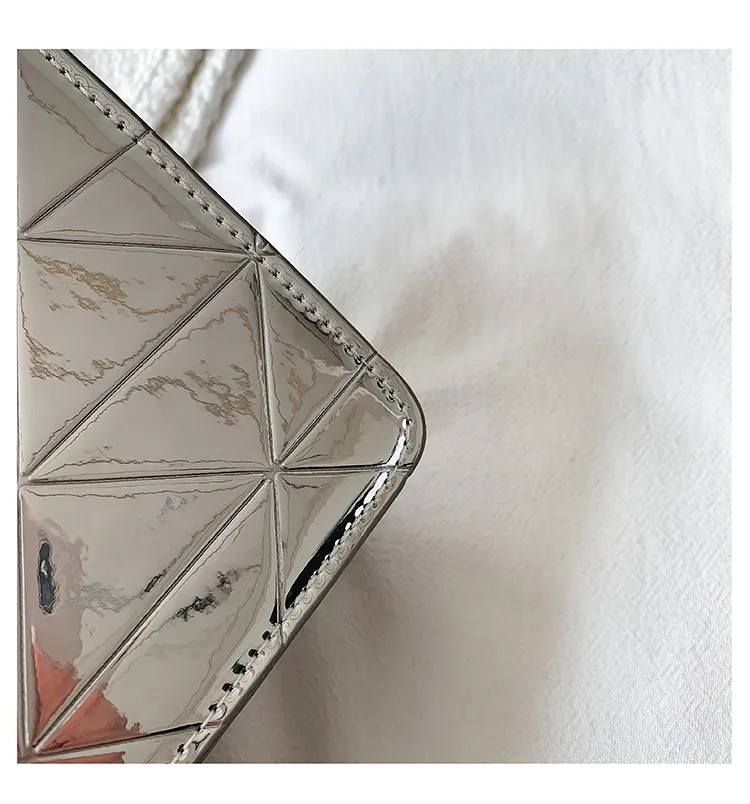 브랜드 올 매치 서부 스타일 거울 소형 가방 여성 트렌디 한 메신저 가방 특허 가죽 광택 다이아몬드 싱글 어깨 Tot328E
