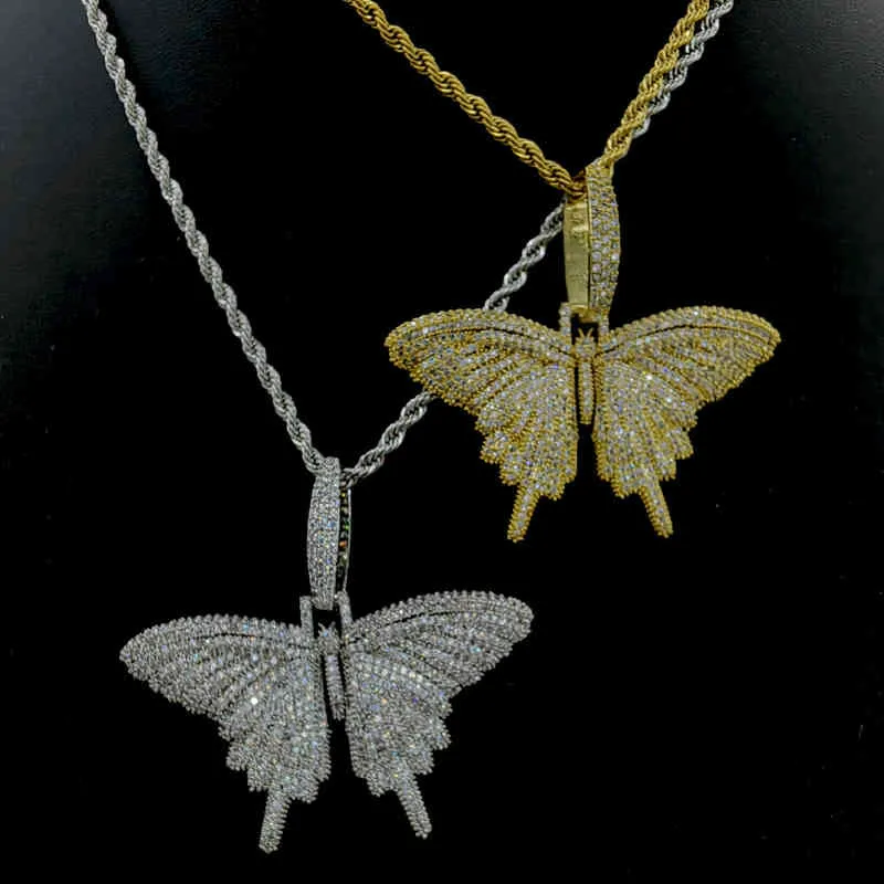 Hot selling copper jewelry couple chain ins simple Korean Butterfly Pendant Light luxury hip hop Necklace