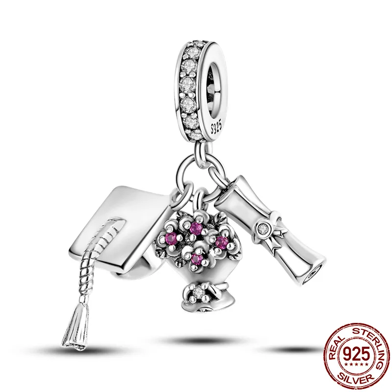 925 Silver Fit Charm 925 Bransoletka Bukiet Kwiaty Butterfly Blue Space Travel Charms Zestaw wisiorek