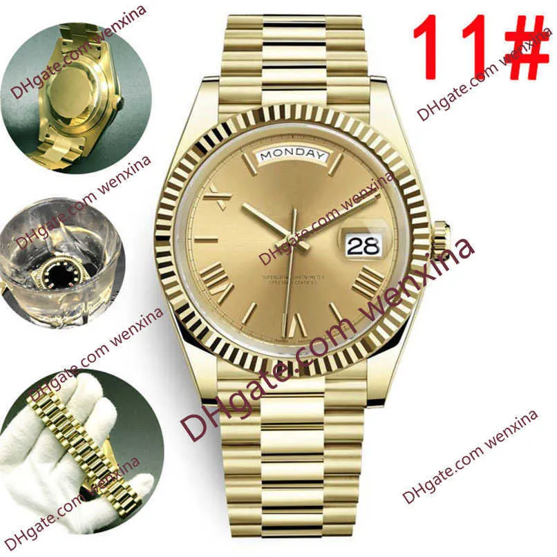 20 cores superior de alta qualidade amarelo rosa ouro presidente rosto grande data mecânica automática relógio à prova dwaterproof água aço inoxidável masculino watchc324j