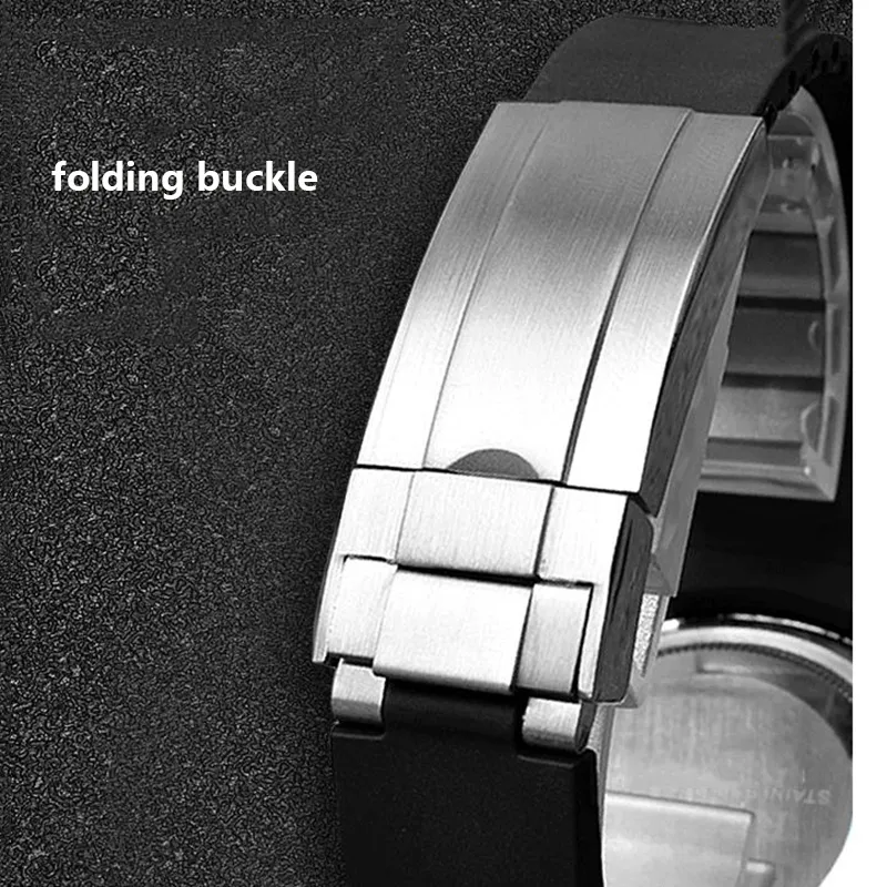 Резиновый ремешок с резиновыми часами для браслета 20 мм 21 мм черно -синий изогнутый конец водонепроницаемые кремниевые часы Band Bracelet 2206248720656