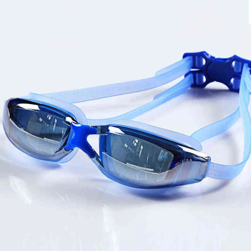 Electroplating UV À Prova D 'Água Anti Nevoeiro Swimwear Eyewear Nadar Diving Vidros de Água Ajustável Natação Óculos Homens Mulheres G220422