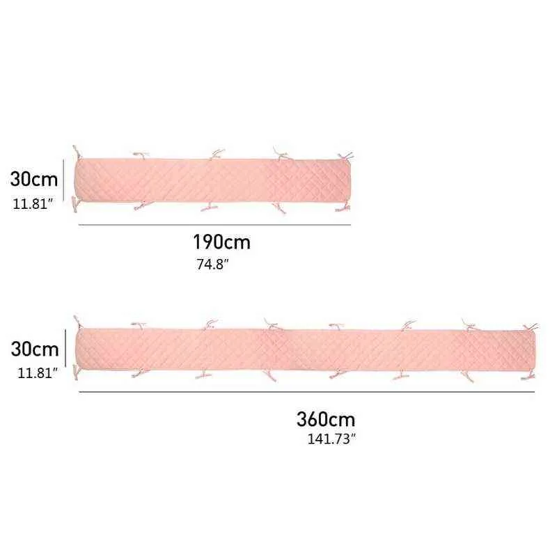 Double Crepe Baby Crib Bumpers Cotton Thicken Cribs Anti-collision Around Cushion Cot Protector Pillows Room Bed Decor G220421