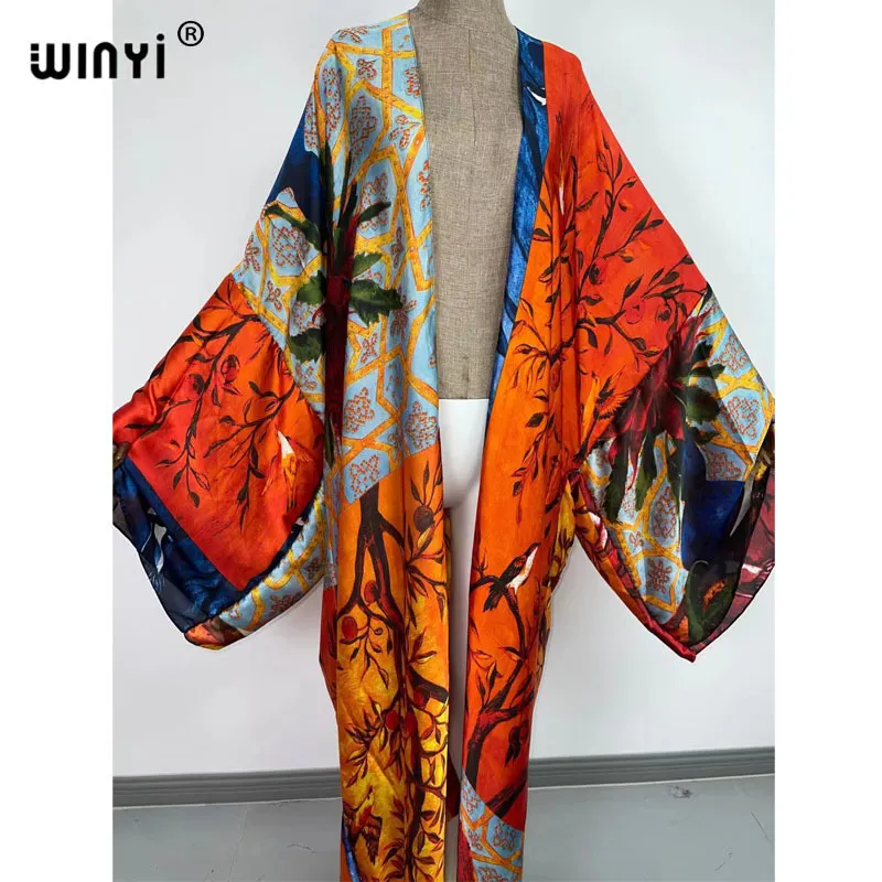 Avrupa winyi bikini tatlı bayan pembe pembe boho hırkalı dikiş sexical boho maxi tatil batwing kolu kimono mujer 220504