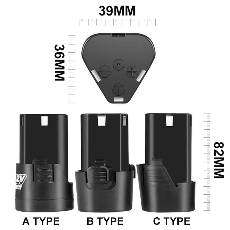 Bateria de lítio liion recarregável universal 12v para ferramentas elétricas furadeira elétrica chave de fenda bateria4996475