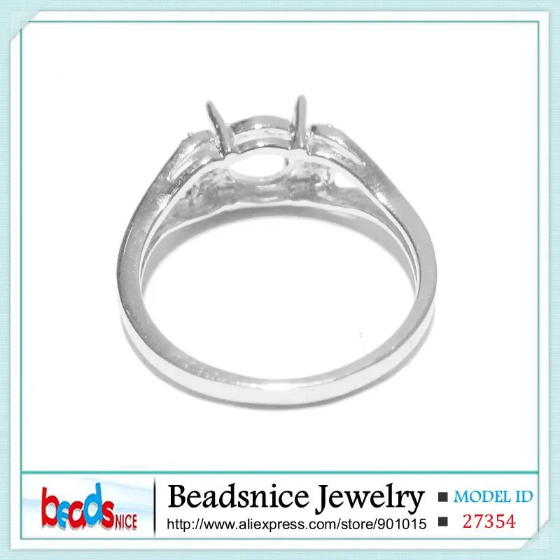 Bagues de cluster Beadsnice Sterling Silver 925 Bijoux fins Accessoires ronds DIY Semi Mont Gem Bague Réglage Diamant Wedding215o