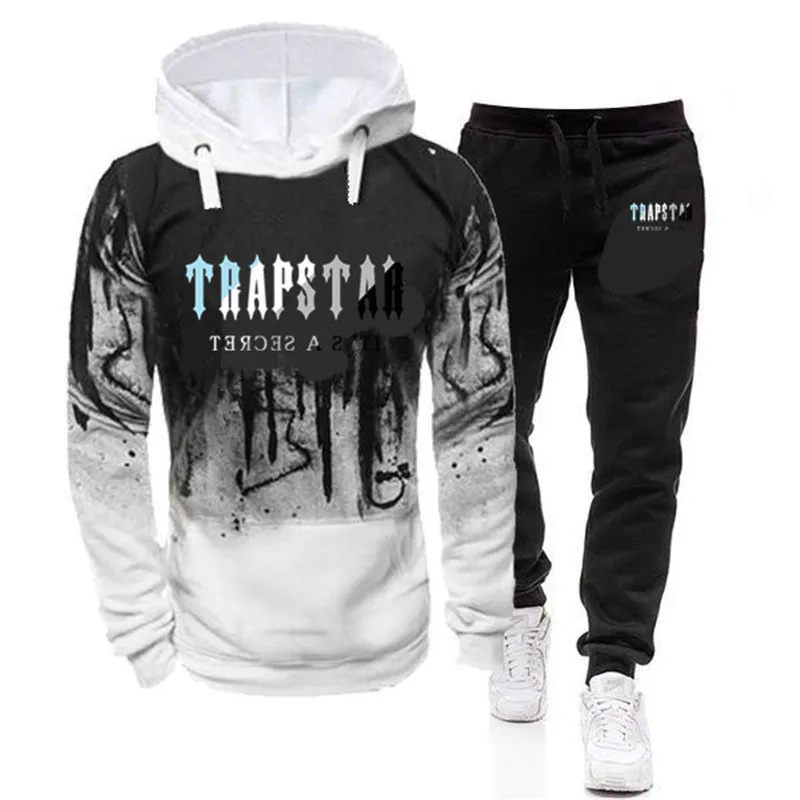 Heren Trapstar Set Mannen Trainingspak Sportkleding HoodiesSweatpant 2 Stuks Herfst Winter Mannelijke Warme Kleding Sweatshirt 220726