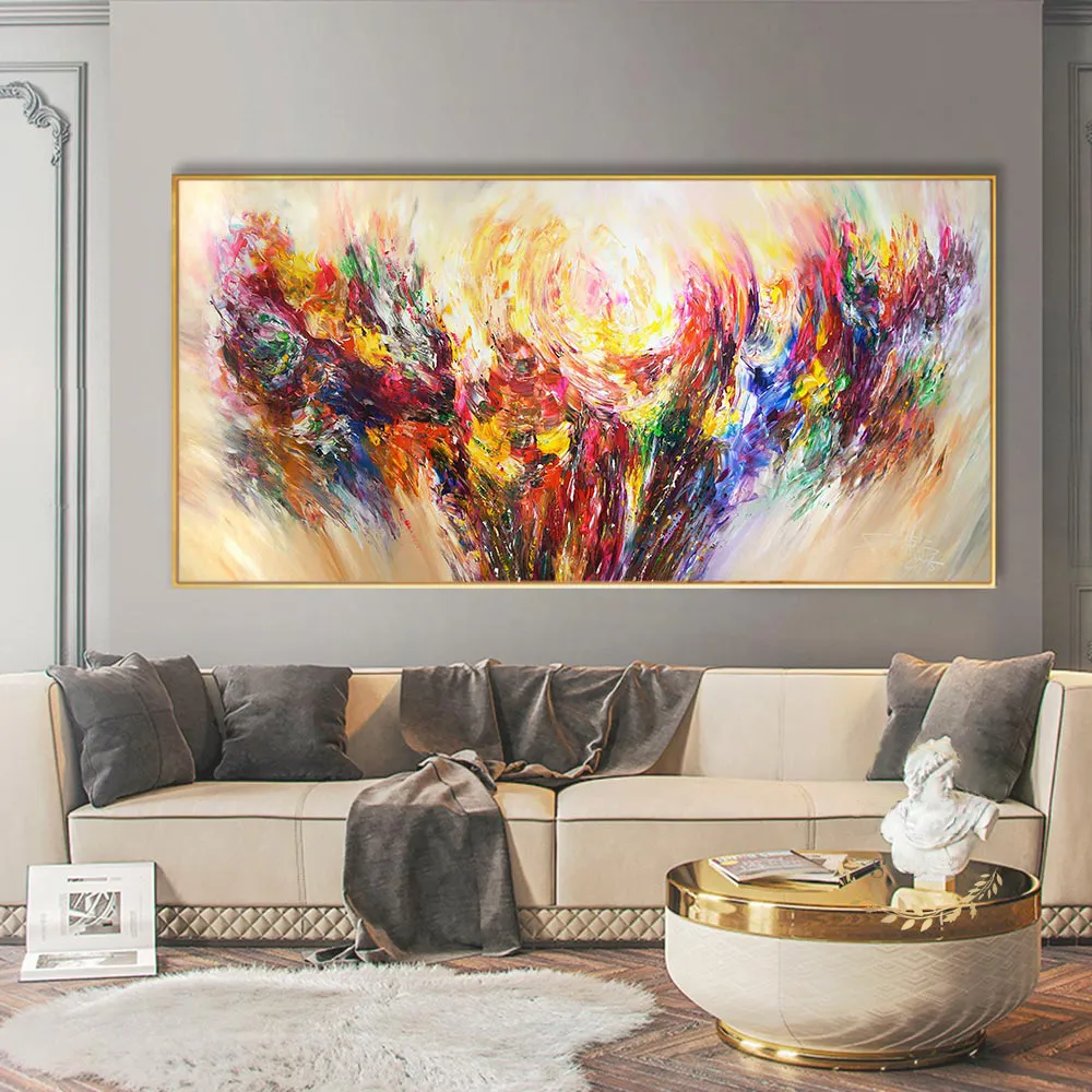 Colorato arte astratta tela pittura quadro fiore poster pittura a olio stampa wall art immagini soggiorno decorazione domestica