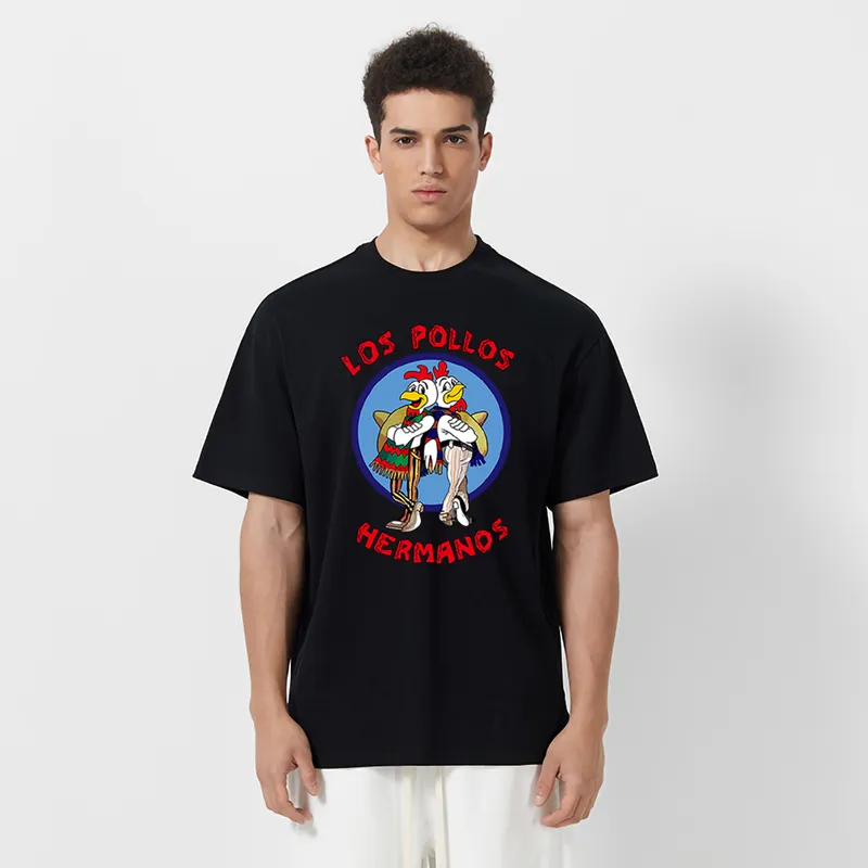 Herrmode Tshirts Summer Los Pollos Hermanos Tshirt Men Chicken Brothers Short Sleeve Tshirt Hipster Tops 220610