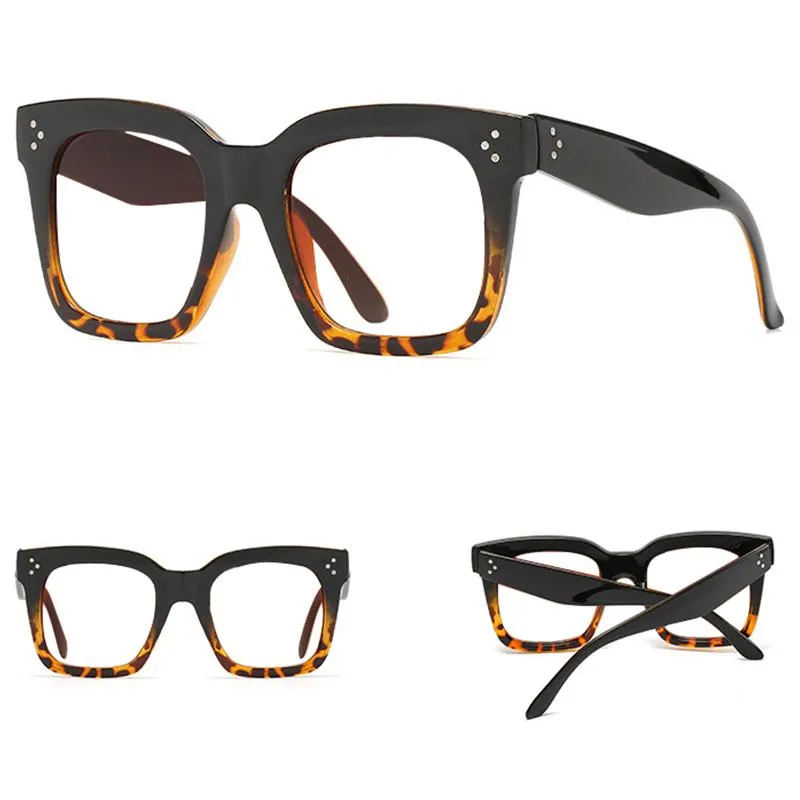 Güneş gözlüğü retro büyük boy okuma gözlükleri bayanlar marka tasarımcısı vintage büyük çerçeve gözleri kadınlar için klasik berrak kare gözlükler 1295q