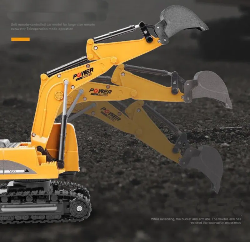 2.4Ghz 6 Channel 1 24 RC Excavator toy RC Engineering Car Alloy and plastic Excavator RTR For kids Christmas gift 220524