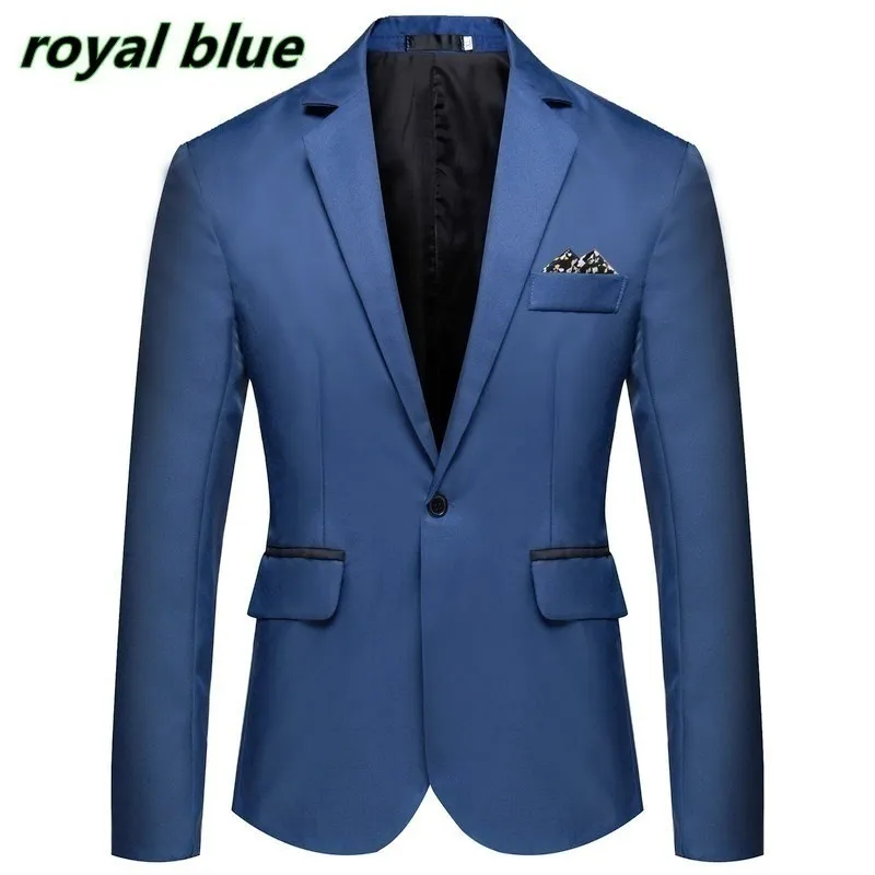 Erkekler Slim Fit Ofis Blazer Ceket Moda Katı Erkek Takım Elbise Ceket Gelinlik Ceket Rahat Iş Erkek Suit Coat 220409