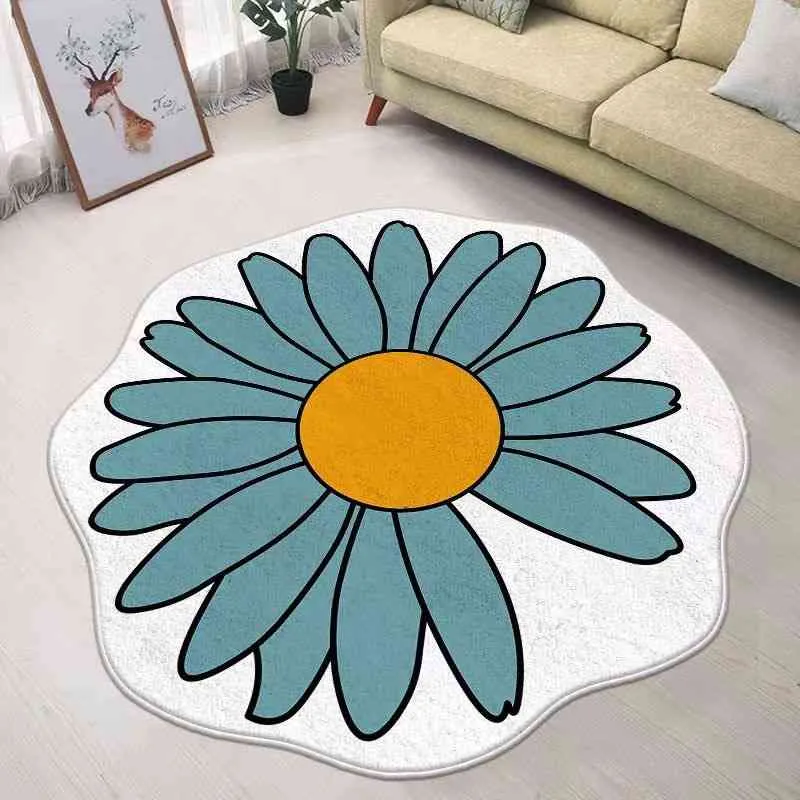 Cashmere 3D espessado em forma de flor não deslizante banheiro almofada irregular sala de estar de cabeceira de cabeceira lavável Pé seco lavável