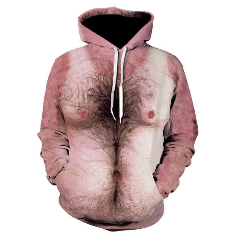 新しい秋の冬のメンズパーカースウェットシャツメン高品質の動物豚3Dプリンティング長袖ファッションプルオーバーL220704