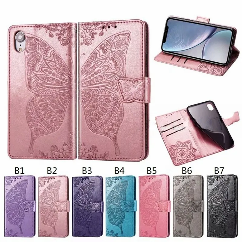 Mandala Butterfly Embossing Leather Flip Wallet Case Soft Phone Cover Case for iPhone 13 12 Pro Max mini XR XS Max 8 7 Plus For Sa8148673