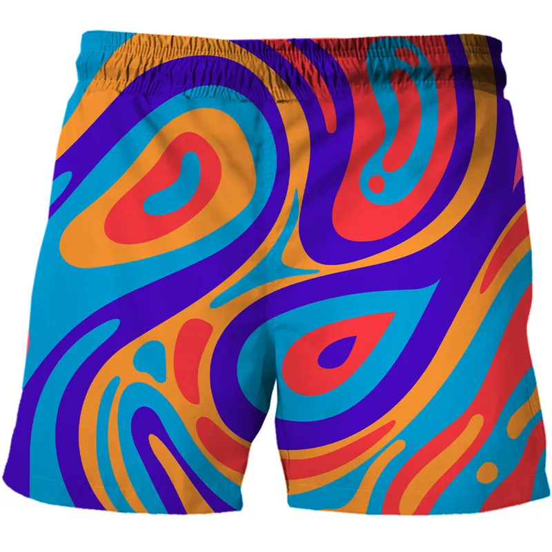 3D Dazzle Color Shorts Swimming Trunks Summer Quick Dry Beach Swimming Shorts Men Hip Hop Short Pants Beach Men kläder 220624