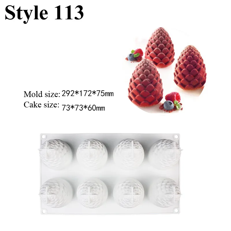 Meibum 28 Types Fruit Mousse Baking Mould NonStick Silicone Cake Mold Party Pastry Pan Kitchen Bakeware Dessert Decorating Tool 220815