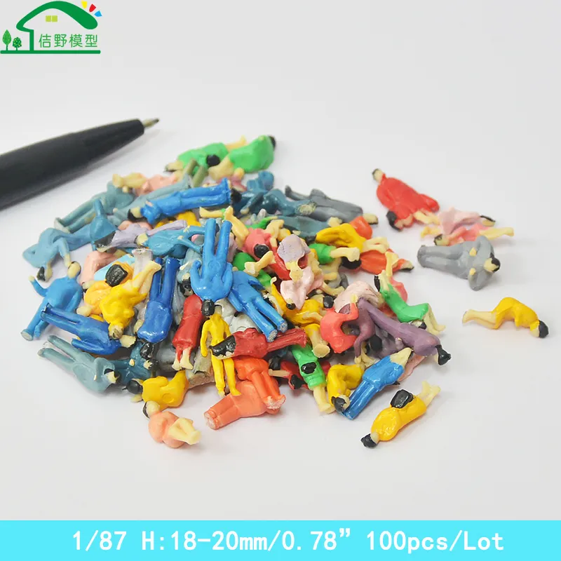 50-Architectural Building Miniature Colour Human People Plastic Train Railway Scenery Layouts Scale Model Figures 220426