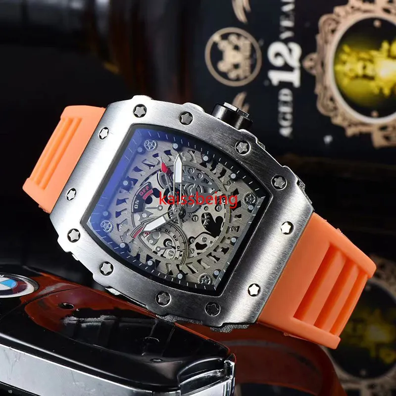 2022 Il nuovo orologio al quarzo a 3 pin con lunetta trasparente orologio automatico da uomo da polso di design da uomo impermeabile Reloj Hombre162U