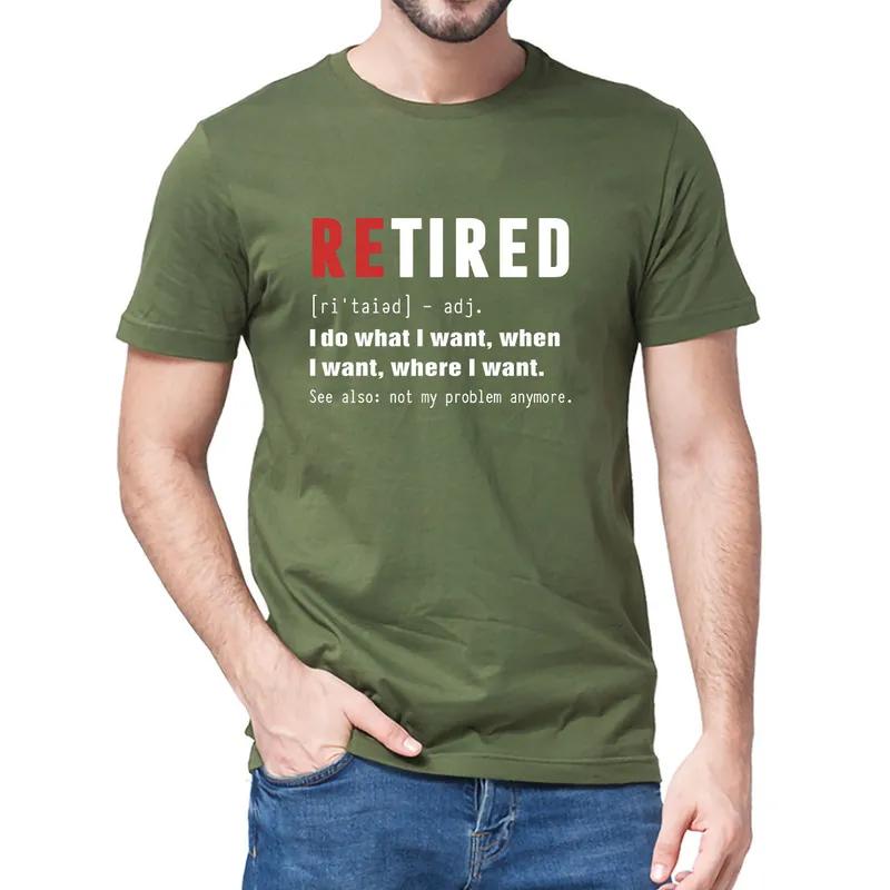 Unisex 100 % Premium-Baumwolle „RETIRED I Do What I Want Not My Problem Anymore“-Geschenk zum Ruhestand, lustiges Herren-T-Shirt für Damen, weiches T-Shirt 220426