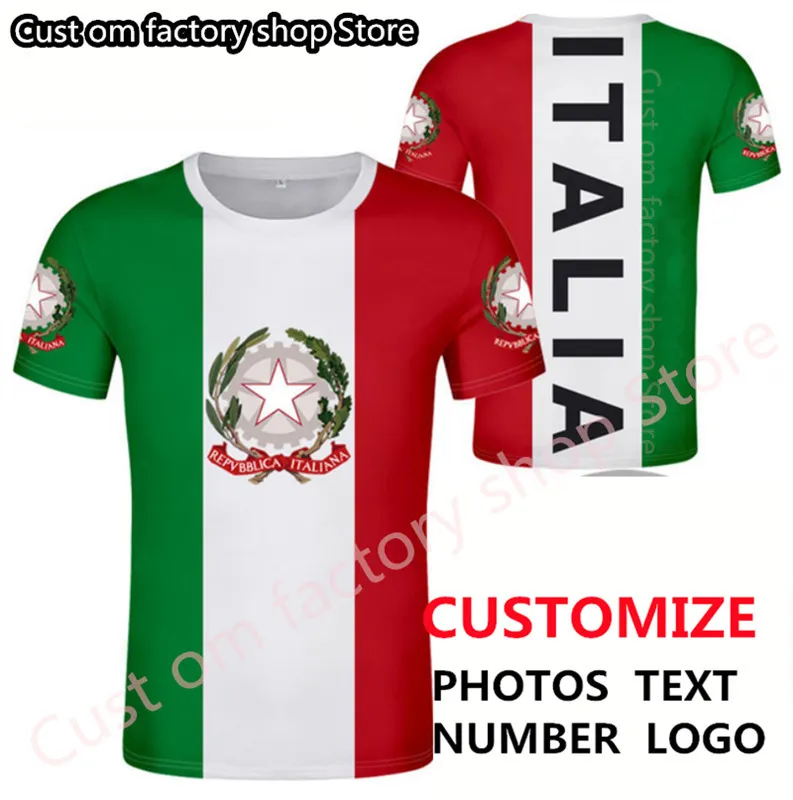 ITALIE t-shirt bricolage gratuit sur mesure nom numéro ita t-shirt drapeau de la nation it italien pays italia collège impression texte vêtements 220620