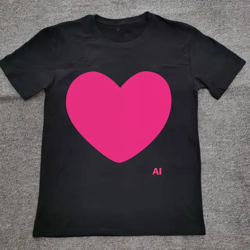 Ebaihui mannelijke zwart verlicht T-shirt interactieve gloed glow mannen hart bedrukte t-shirts top in donkere t-shirt graffiti geschilderde lichtgevende familiekleding met licht