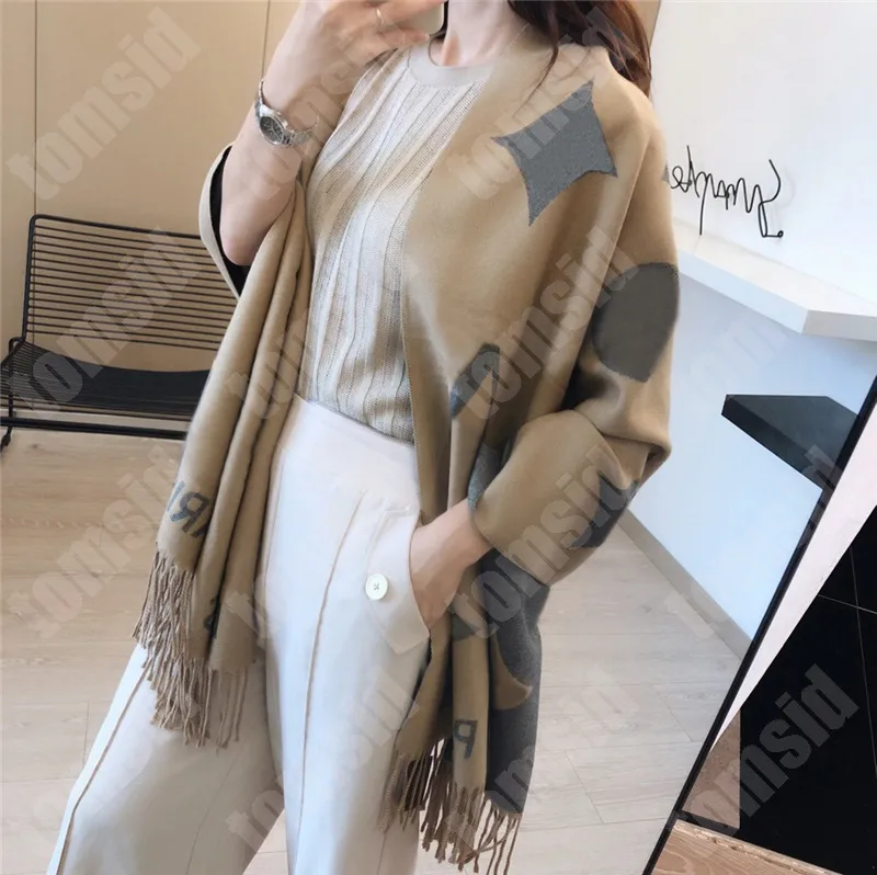 Lange warme Kaschmir -Designer -Schals für Frauen Männer Mode Wollschal Marke Old Blumendruck Winter Luxusschal klassisches weiches SHA317V