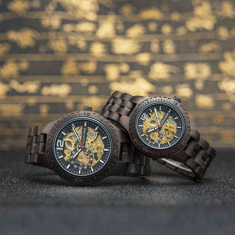 Relojes de diseñador de lujo para hombre Reloj Dodo Deer para hombre Marca Mecánica de madera para mujer Hollow Out Japan