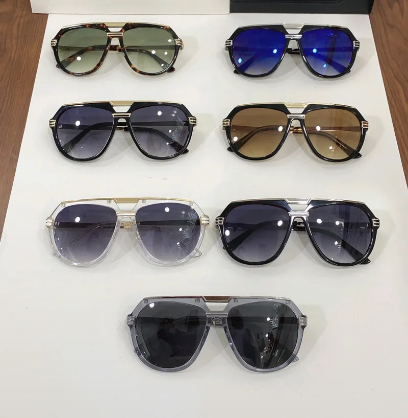 Lunettes de soleil pilotes vintage 674 Black Silver Grey Men Ombed Men Sport Sunglasses Lunettes UV avec Box258Y