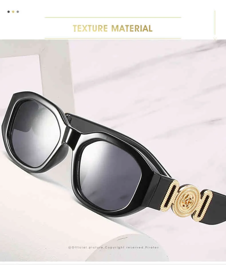 2022 Óculos pequenos exclusivos Mulheres personalidade da moda Lady Head Vintage Goggle Sunglass para homens Oculos de Sol3523608