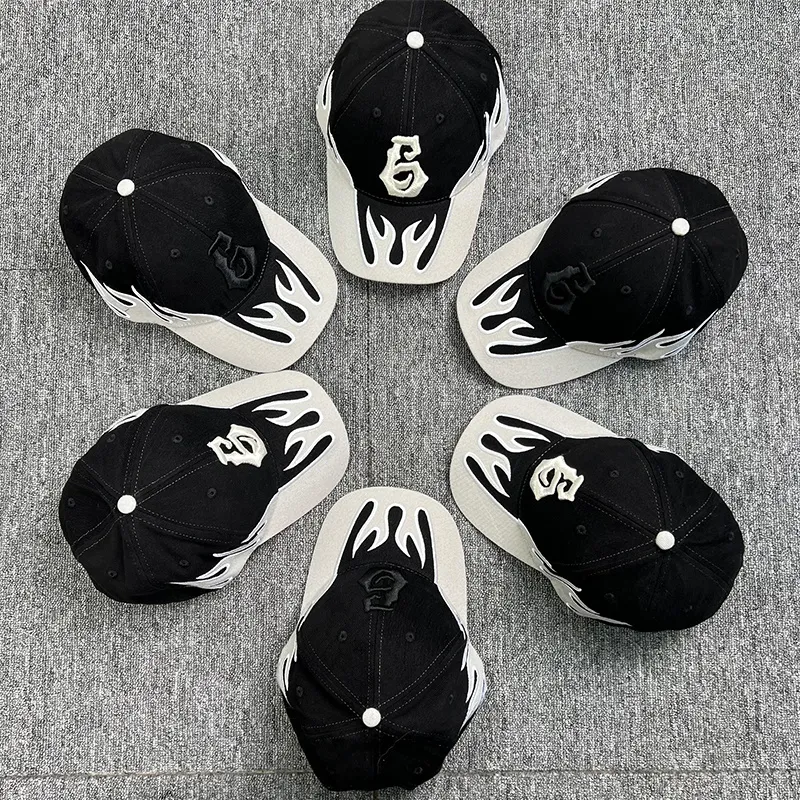 동일한 모자 단락 전설 6 힙합 포그 스트리트 조수 브랜드 불꽃 야구 모자 정점 모자 도다 패션 액세서리 241d